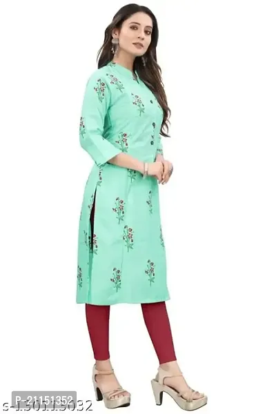 Mavenclad Women's Printed Cotton Blend Regular Fit 3/4 Sleeve Lightweight Casual Wear Feeding Kurti (B-F-219)-thumb2