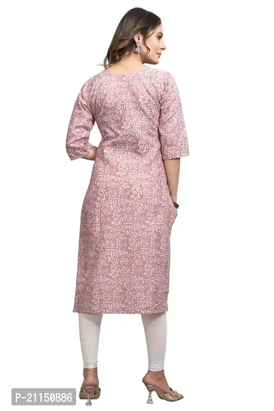 Mavenclad Women's Printed Cotton Blend Regular Fit 3/4 Sleeve Lightweight Casual Wear Feeding Kurti (B-F-225)-thumb5