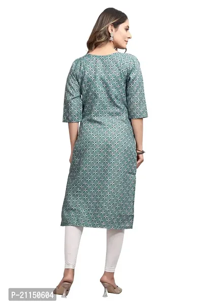 Mavenclad Women's Printed Cotton Blend Regular Fit Bell Sleeve Lightweight Casual Wear Feeding Kurti (B-F-119_Grey_M)-thumb5