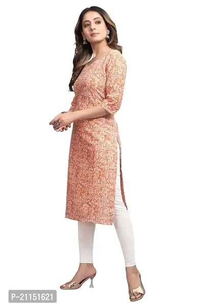 Mavenclad Women's Printed Cotton Blend Regular Fit 3/4 Sleeve Lightweight Casual Wear Feeding Kurti (B-F-126_LightGreen_M)-thumb3