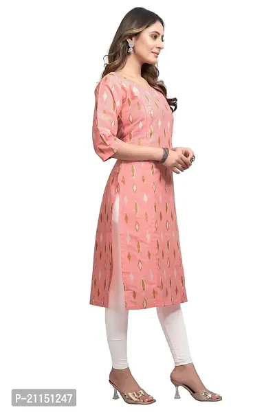 Mavenclad Women's Printed Cotton Blend Regular Fit 3/4 Sleeve Lightweight Casual Wear Feeding Kurti (B-F-226)-thumb5