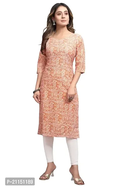 Mavenclad Women's Printed Cotton Blend Regular Fit 3/4 Sleeve Lightweight Casual Wear Feeding Kurti (B-F-225)-thumb0