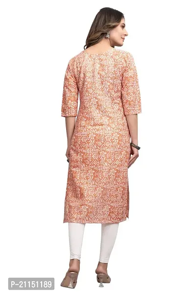 Mavenclad Women's Printed Cotton Blend Regular Fit 3/4 Sleeve Lightweight Casual Wear Feeding Kurti (B-F-225)-thumb5