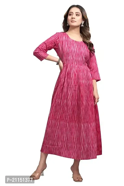 Mavenclad Women's Printed Cotton Blend Regular Fit 3/4 Sleeve Lightweight Casual Wear Feeding Kurti (B-F-227)-thumb0