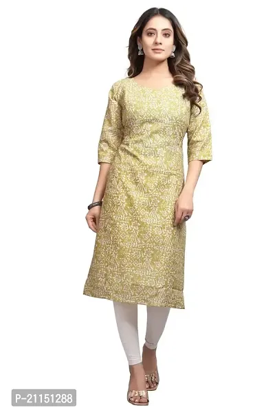 Mavenclad Women's Printed Cotton Blend Regular Fit Bell Sleeve Lightweight Casual Wear Feeding Kurti (B-F-205_Yellow_2XL)-thumb0