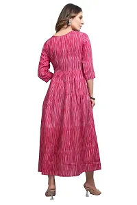 Mavenclad Women's Printed Cotton Blend Regular Fit 3/4 Sleeve Lightweight Casual Wear Feeding Kurti (B-F-128_Peach_M)-thumb4