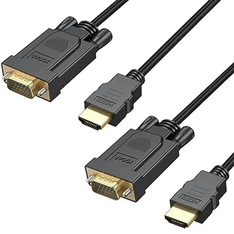 Hdmi To Vga Cable 10Ft, Hdmi To Vga 10Video Adapter (Male To Male) Compatible For Raspberry Pi, Roku,Computer, Desktop, Laptop, Pc, Monitor, Projector, Hdtv And More