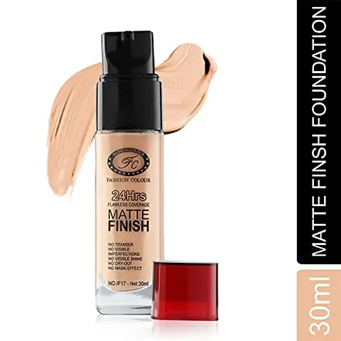 FASHION COLOUR Matte Finish Flawless Coverage Foundation Waterproof, Full Coverage,Ii 24 Hours Coverage Foundatio Long Lasting, Lightweight Foundation