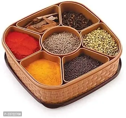 Plastic Square 7 Sections Multipurpose Masala Rangoli Dabba Box Set-thumb0