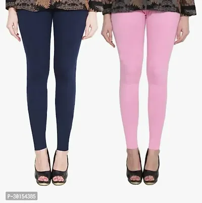 Fabulous Multicoloured Cotton Solid Leggings For Women Pack Of 2