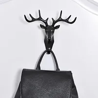 Plastic Deer Head Wall Hanging Hook For Home Office Black Pack Of 1-thumb1