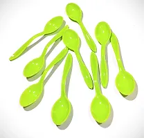 Combo Pack Of Plastic Spoon,Table Spoon,Kids Spoon(12 Pcs) And Honey Comb Ice Cube Tray For Freezer,Drinks(1 Pcs) -Green-thumb2