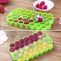 Combo Pack Of Plastic Spoon,Table Spoon,Kids Spoon(12 Pcs) And Honey Comb Ice Cube Tray For Freezer,Drinks(1 Pcs) -Green-thumb4