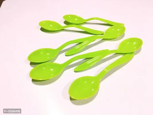 Combo Pack Of Plastic Spoon,Tea Spoon,Kids Spoon-Green(12 Pcs) And Ice Roller For Face,Skin Treatment-Maroon(1 Pcs)-thumb2