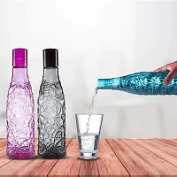Fridge Water bottles, 1 liter bBottles for Fridge Transparent Ideal for Kitchen, Office, Sports, School, Travelling, Gym Water Bottle with Leak Proof Cap-Multicolor(6 Pcs)-thumb2