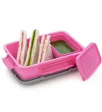 COMBO PACK  Chhota Bhim Cartoon Printed Airtight Lock and Fit Lunch Box for School with Containers, Tiffin Snack Box with Fork and Spoon -Pink(2 Pcs)-thumb1