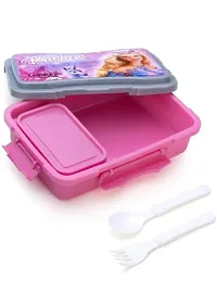 COMBO PACK  Chhota Bhim Cartoon Printed Airtight Lock and Fit Lunch Box for School with Containers, Tiffin Snack Box with Fork and Spoon -Pink(2 Pcs)-thumb2