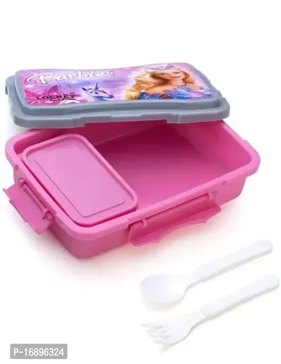 COMBO PACK  Chhota Bhim Cartoon Printed Airtight Lock and Fit Lunch Box for School with Containers, Tiffin Snack Box with Fork and Spoon -Pink(2 Pcs)-thumb3