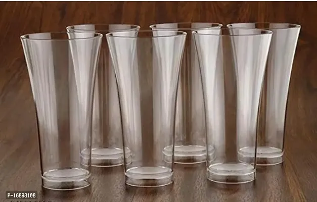 Plastic Stylish Glass for Water, Juice and Wine, Transparent Serving Glass For Kitchen, Office-Clear(6 Pcs)-thumb3