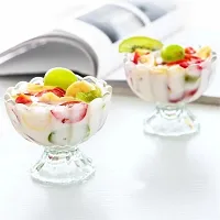 Plastic Unbreakable Fancy Dessert Ice-Cream Bowl, Sweet Dish Serving Set, Pudding Cup Bowls 200 ml-Clear(Pack of 6)-thumb1