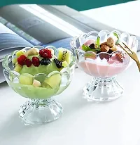 Plastic Unbreakable Fancy Dessert Ice-Cream Bowl, Sweet Dish Serving Set, Pudding Cup Bowls 200 ml-Clear(Pack of 6)-thumb3