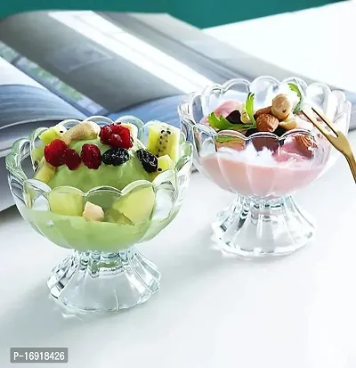 Plastic Unbreakable Fancy Dessert Ice-Cream Bowl, Sweet Dish Serving Set, Pudding Cup Bowls 200 ml-Clear(Pack of 6)-thumb4