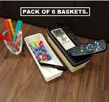 Plastic Basket Multipurpose Desk Organiser, Tray Office Drawer Divider Storage, Craft Basket Rack For Home, Kitchen, Office-Multicolor(6 Pcs)-thumb4