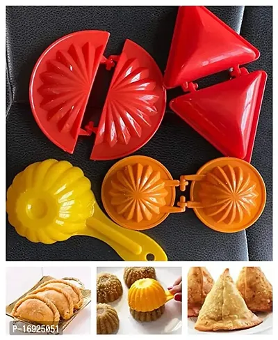 Plastic Dumpling Pie Maker Mould Dough Press Kitchen Tool For Ghughara Samosa Laddu And Kachori Multicolor 4 Pieces-thumb0