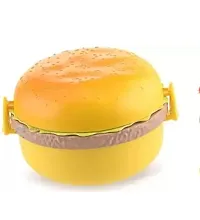 Plastic Burger Shaped Lunch Box 2 Layer Tiffin Box for Kids, School, Reusable And Leak Proof-(1 Pcs)-thumb3