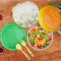 Plastic Burger Shaped Lunch Box 2 Layer Tiffin Box for Kids, School, Reusable And Leak Proof-(1 Pcs)-thumb1