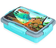 Plastic Chhota Bheem Cartoon Character Style Airtight Lunch Box for Kids, School Leak Proof Container-Blue(1 Pcs)-thumb1