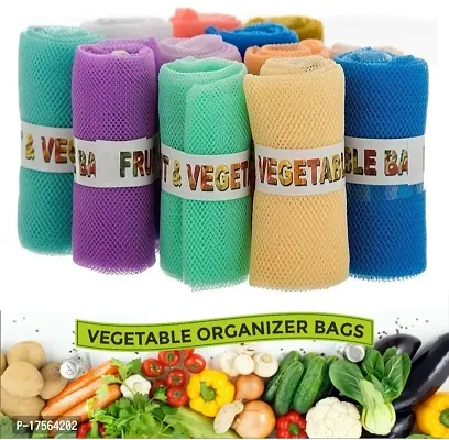 Fridge Storage Bags Reusable Mesh Net Vegetable Storage Bags For Fridge Vegetable Fruit Bag For Grocery Shopping Washable Reusable Ziplock Bags Multicolor 6 Pcs-thumb0