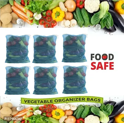 Fridge Storage Bags Reusable Mesh Net Vegetable Storage Bags For Fridge Vegetable Fruit Bag For Grocery Shopping Washable Reusable Ziplock Bags Multicolor 6 Pcs-thumb4