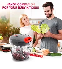 Plastic Handy Chopper,  Vegetable Fruit Nut Onion Chopper, Hand Meat Grinder Mixer Food Processor Slicer Shredder Salad Maker Vegetable Tools 900ml-Grey(1 Pcs)-thumb2