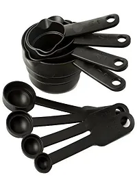 8 Different Size Plastic Baking Measuring Cups and Spoons For Kitchen, Home-Black(Pack of 8)-thumb4