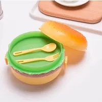 Plastic Cute Original Fast Food Burger Shape Tiffin Box,  3Tier Kids Lunch Box for School Boys  Girls, Burger Tiffin Box for Sandwich, Snacks - Tiffin Box For Kids(1 Pcs)-thumb1