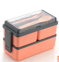 Plastic Lunch Boxes 3 Compartment Lunch Box  for Office Men and Lunch Box for Kids Lunch Boxes Freezer Safe Food Containers with Spoon for Adults and Kids-Pink(1 Pcs)-thumb3