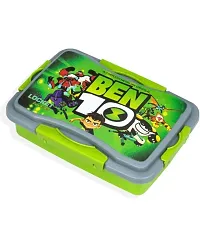 Plastic Ben 10 Kids Cartoon Printed 2 Compartment Leak-Proof BPA Free Lunch Box, Tiffin Box for School Girl And Boys, Lunch Box for School  Kids Lunch Box-Green(1 Pcs)-thumb3