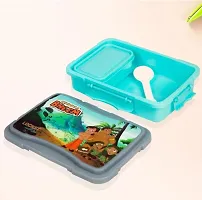 Plastic Airtight Lunch Box for Kids with Mini Container Chhota Bheem Cartoon Printed Lunch Bo For Boys, Girls, School-Blue(1 Pcs)-thumb4