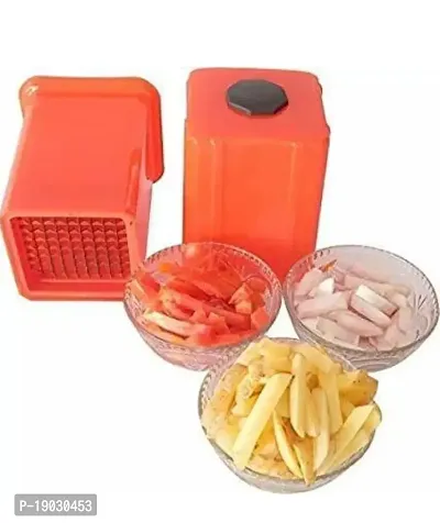 Plastic  Smart Peeler, Potato Finger Chips Maker,  Aalo, Onion Cutter-Red(1 Pcs)-thumb0