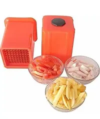 Plastic Vegetable  Potatoes, Carrots, Cucumbers, Onions Cutter  Potato Chipser French Fries Chips Maker Machine Snacks-(Red 1 Pcs)-thumb3