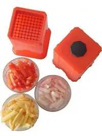Plastic Vegetable Slicer For Kitchen  Potato Chipser,  Onion Cutter-Red 1 Pcs-thumb1