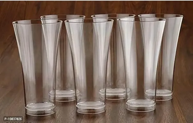 Plastic Solid, Sturdy and Durable Drinking Glass Set For Kitchen, Office, Home Completely Transparent Glass Set Of 6-thumb2