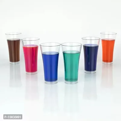 Plastic Multi Purpose Unbreakable Drinking Glass Reusable And Durable For Home, Office-Clear(6 Pcs)-thumb0