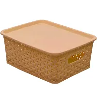 Perfect Storage Solution Tool For Home, Kitchen, Office Plastic Basket With Lid-Multi(3 Pcs)-thumb1