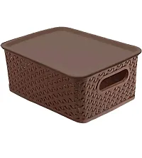 Perfect Storage Solution Tool For Home, Kitchen, Office Plastic Basket With Lid-Multi(3 Pcs)-thumb3