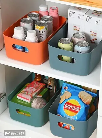 Multipurpose Storage Basket for Family Room, Kid's Room, Kitchen, Laundry Area, Bathroom, Bedroom, Home, Office-Multicolor(3 Pcs)-thumb3