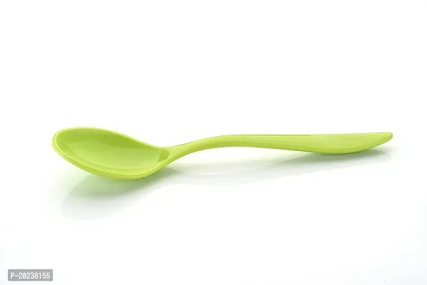 Combo Pack Plastic Spoon Set for Baby Feeding, Plastic Table Spoon-Green(25 Pcs)-thumb2