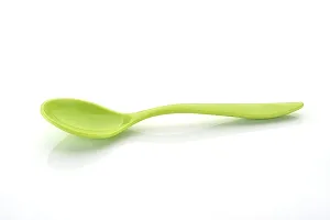 Plastic Spoon for Potted Ice Cream, Pudding, Food and Snacks for Family, Birthday Party, Kitty Party-Green(40 Pcs)-thumb1
