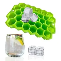 Latest Reusable Flexible Honey Ice Cube Trays, Silicone 37 Cavity Ice Tray Molds for Whiskey  Cocktails, Keep Drinks Chilled -Green(1 Pcs)-thumb2